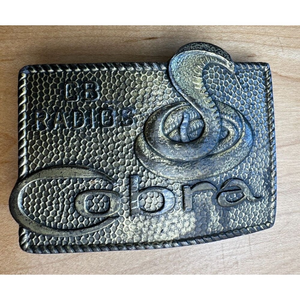 Vintage Cobra CB Radio Belt Buckle Solid Brass Tone Made Exclusively For Cobra